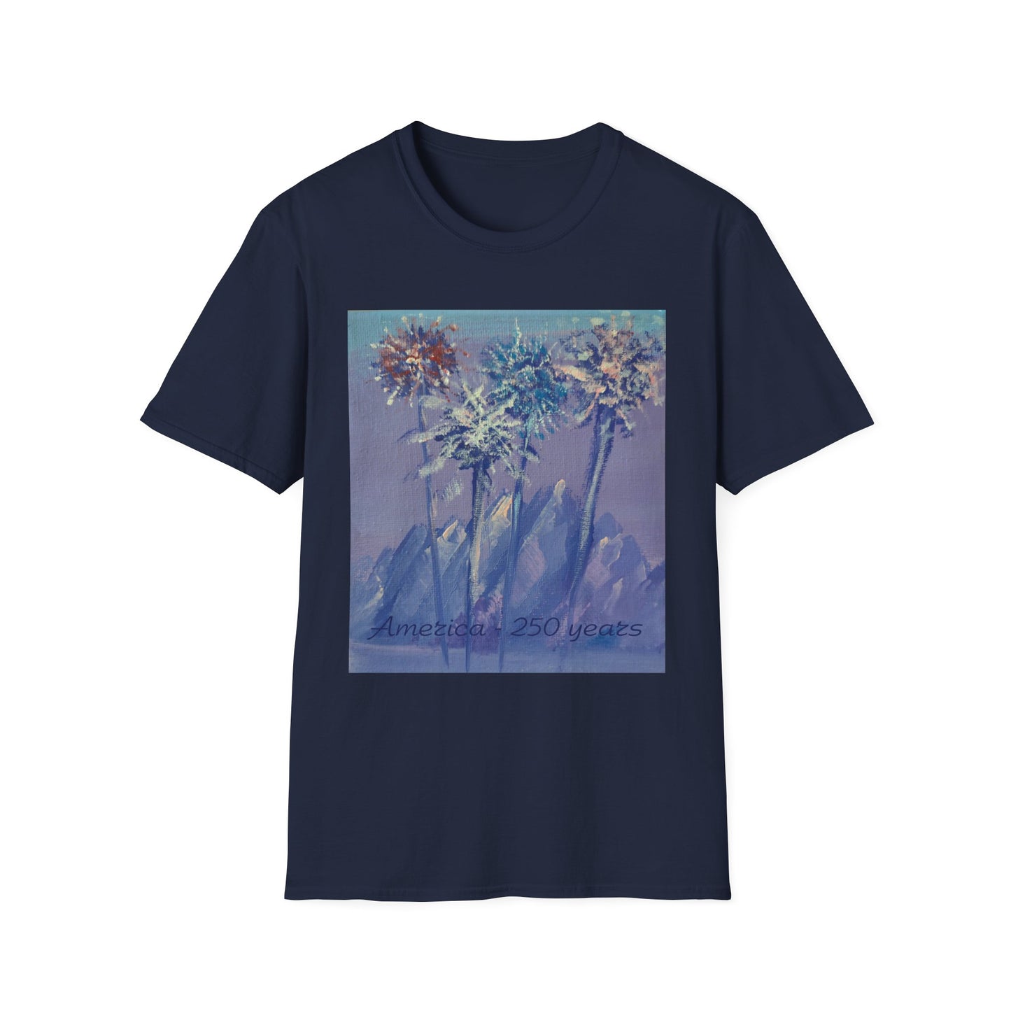 Mountain Fireworks by Amy Warrick T-Shirt —America 250 Years Graphic Tee
