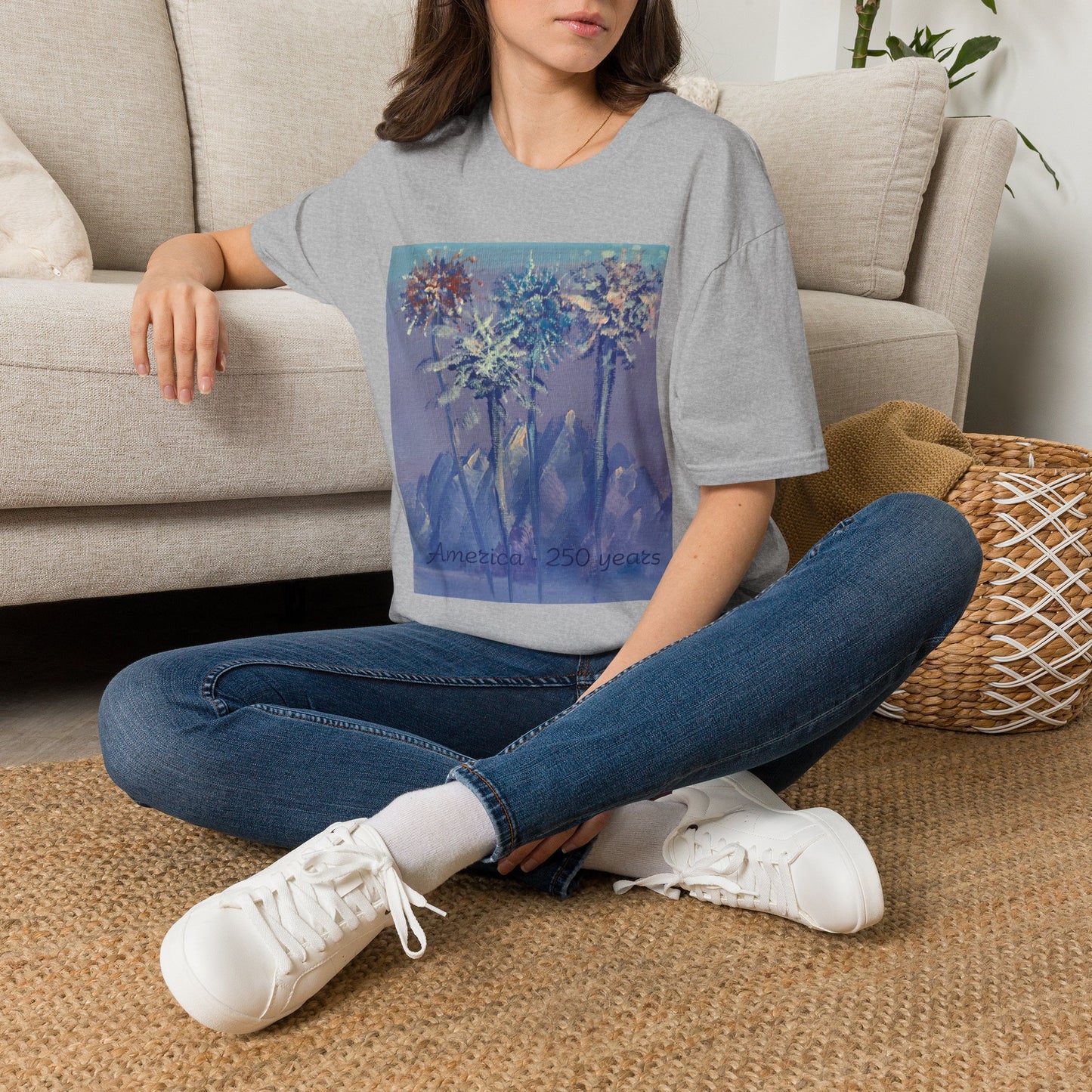 Mountain Fireworks by Amy Warrick T-Shirt —America 250 Years Graphic Tee
