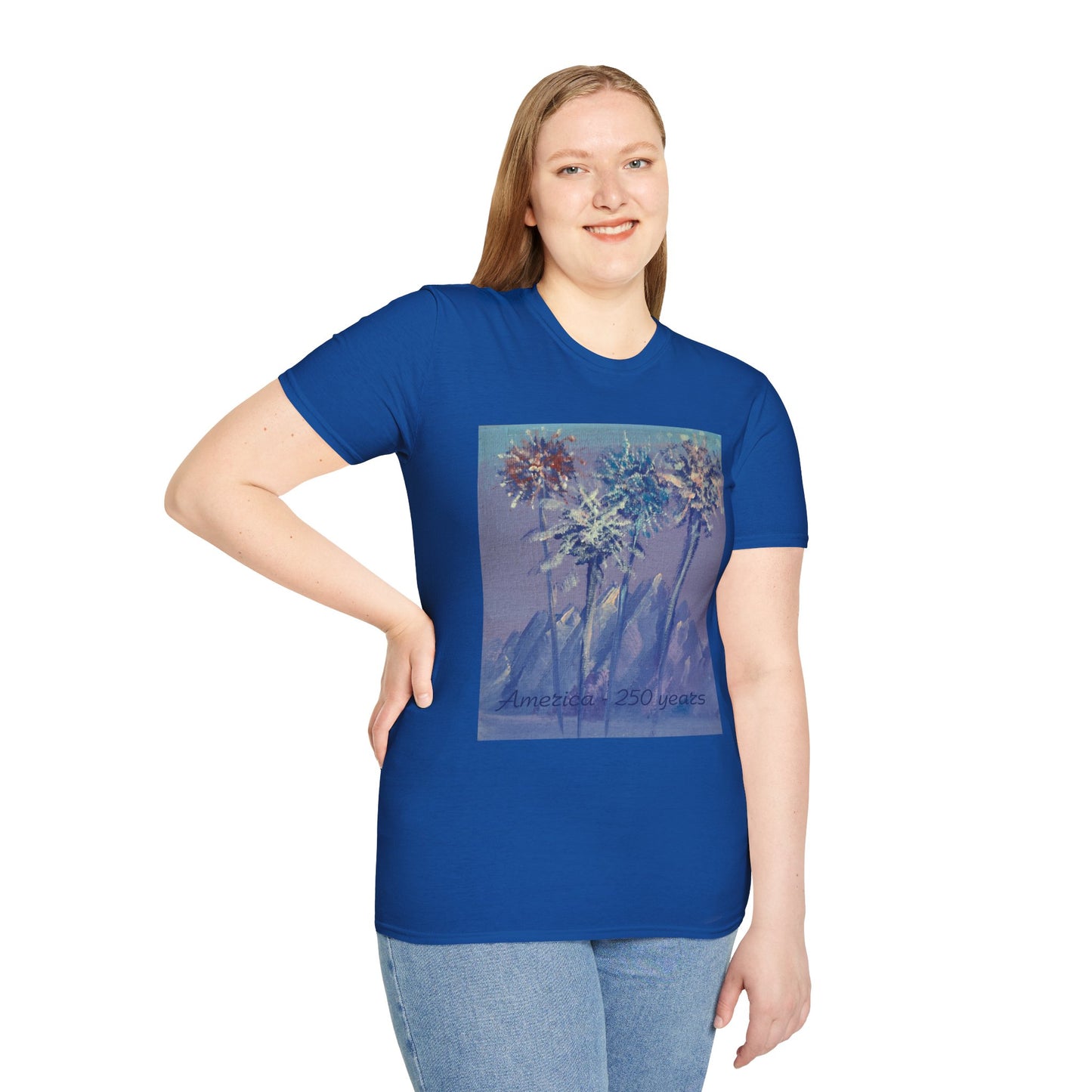 Mountain Fireworks by Amy Warrick T-Shirt —America 250 Years Graphic Tee