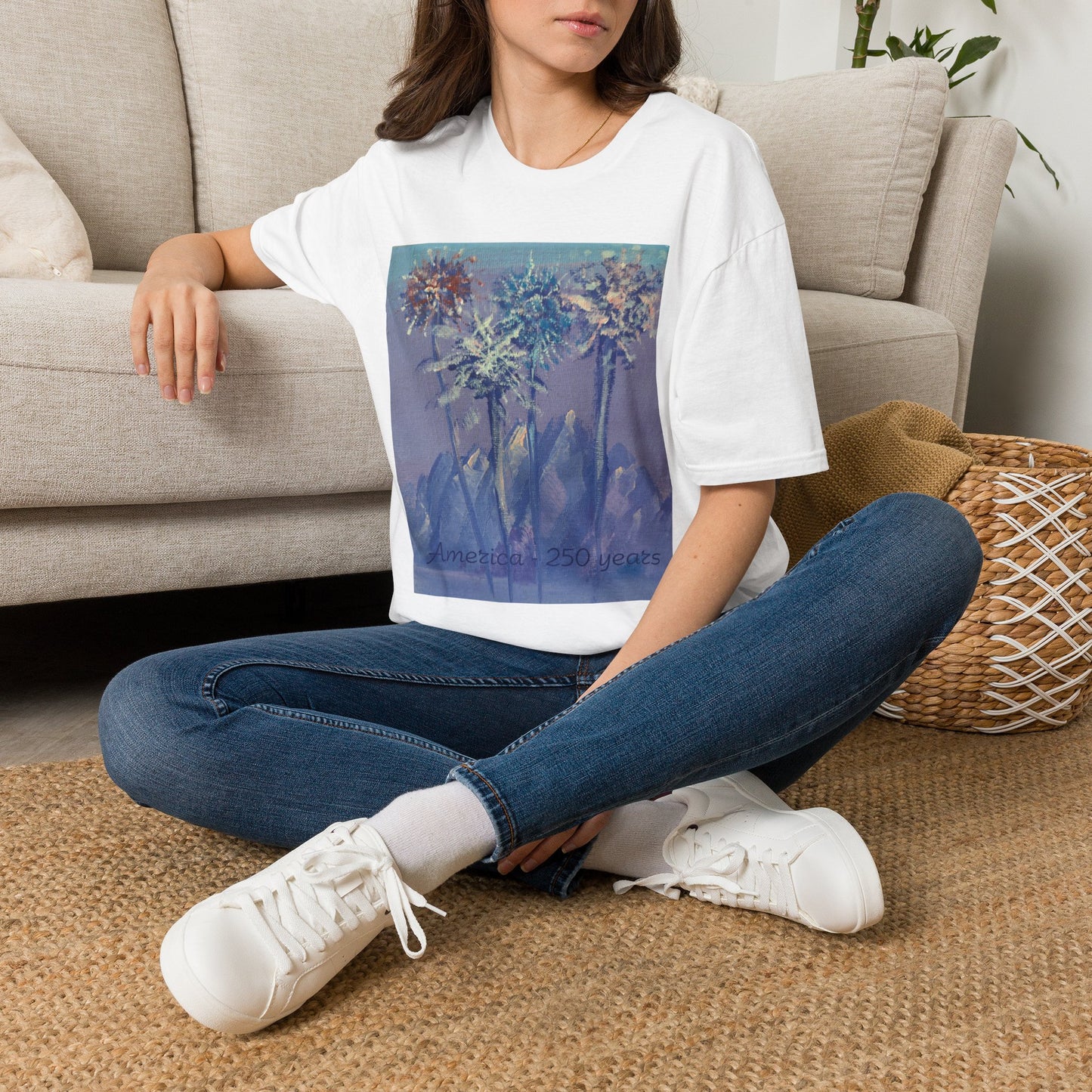 Mountain Fireworks by Amy Warrick T-Shirt —America 250 Years Graphic Tee