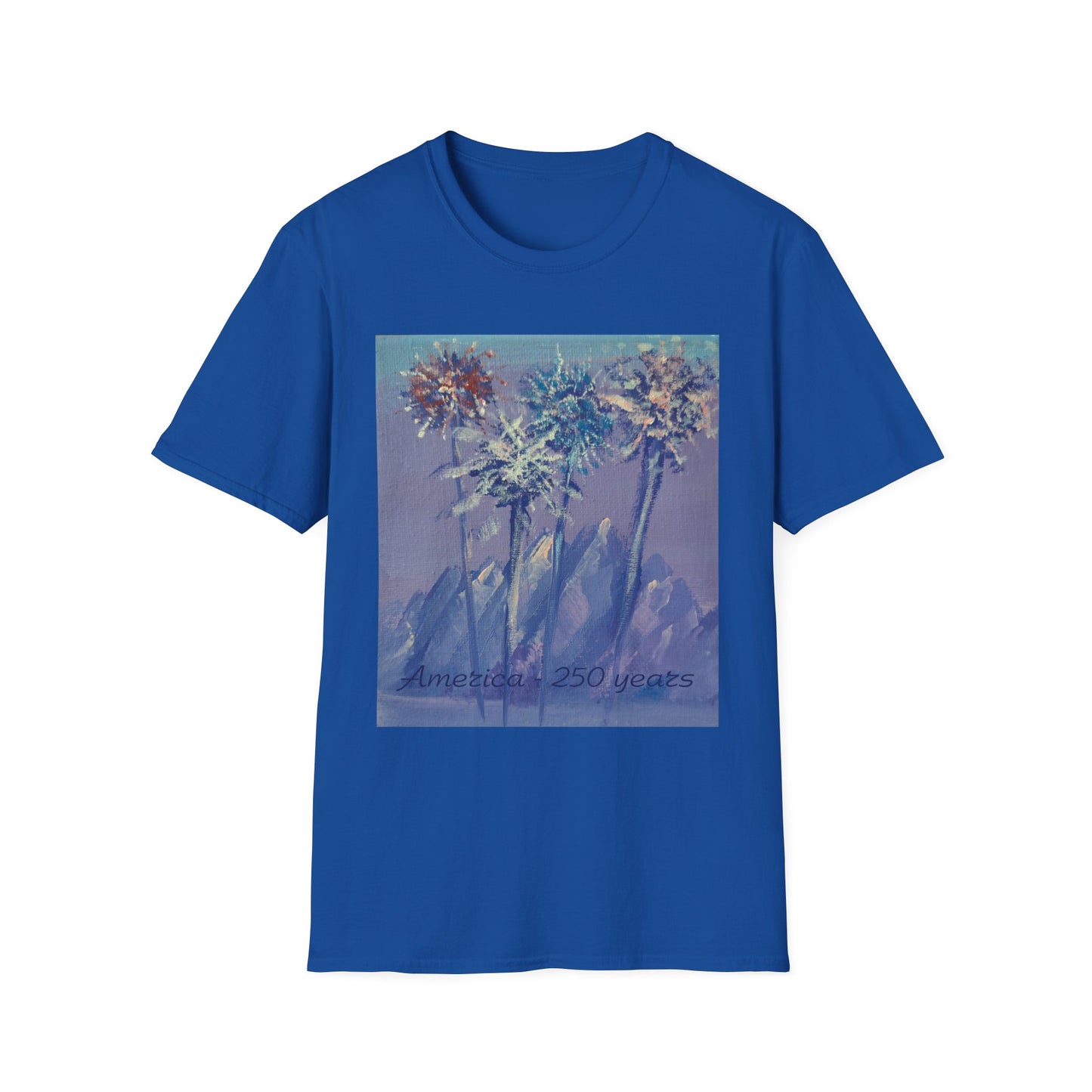 Mountain Fireworks by Amy Warrick T-Shirt —America 250 Years Graphic Tee
