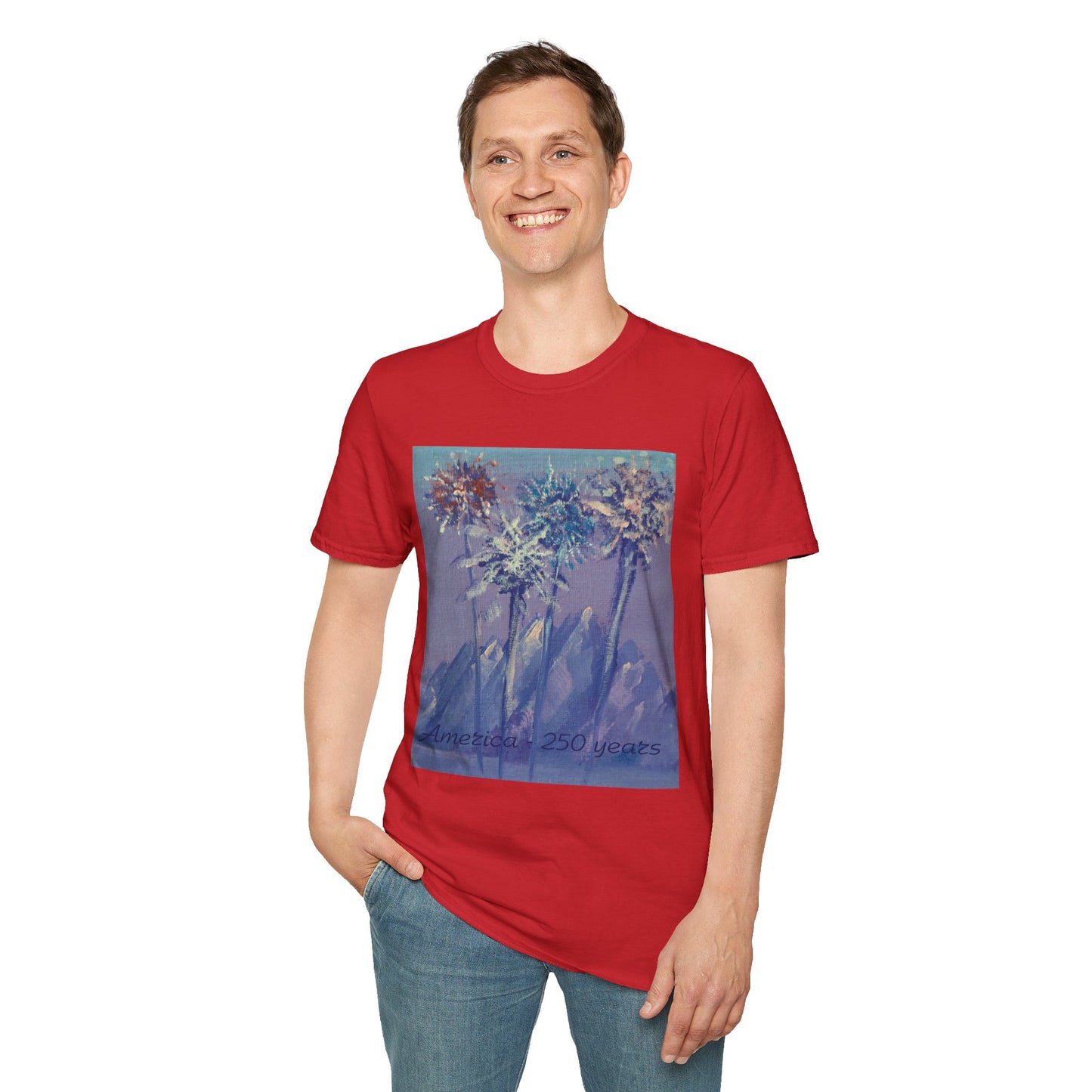Mountain Fireworks by Amy Warrick T-Shirt —America 250 Years Graphic Tee