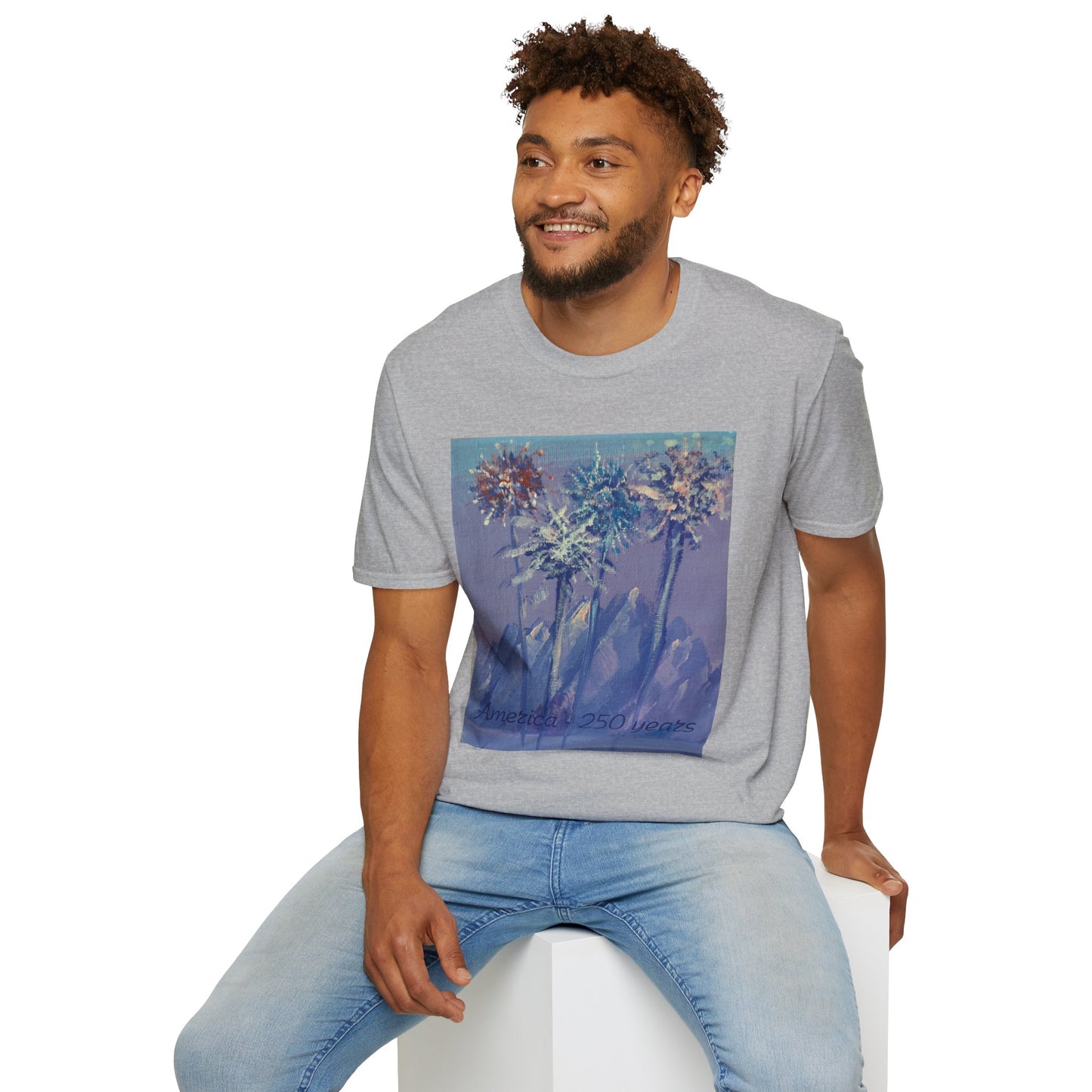 Mountain Fireworks by Amy Warrick T-Shirt —America 250 Years Graphic Tee
