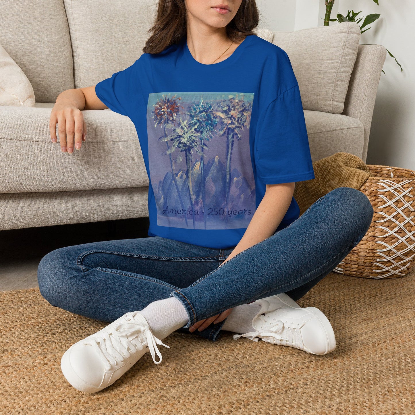 Mountain Fireworks by Amy Warrick T-Shirt —America 250 Years Graphic Tee