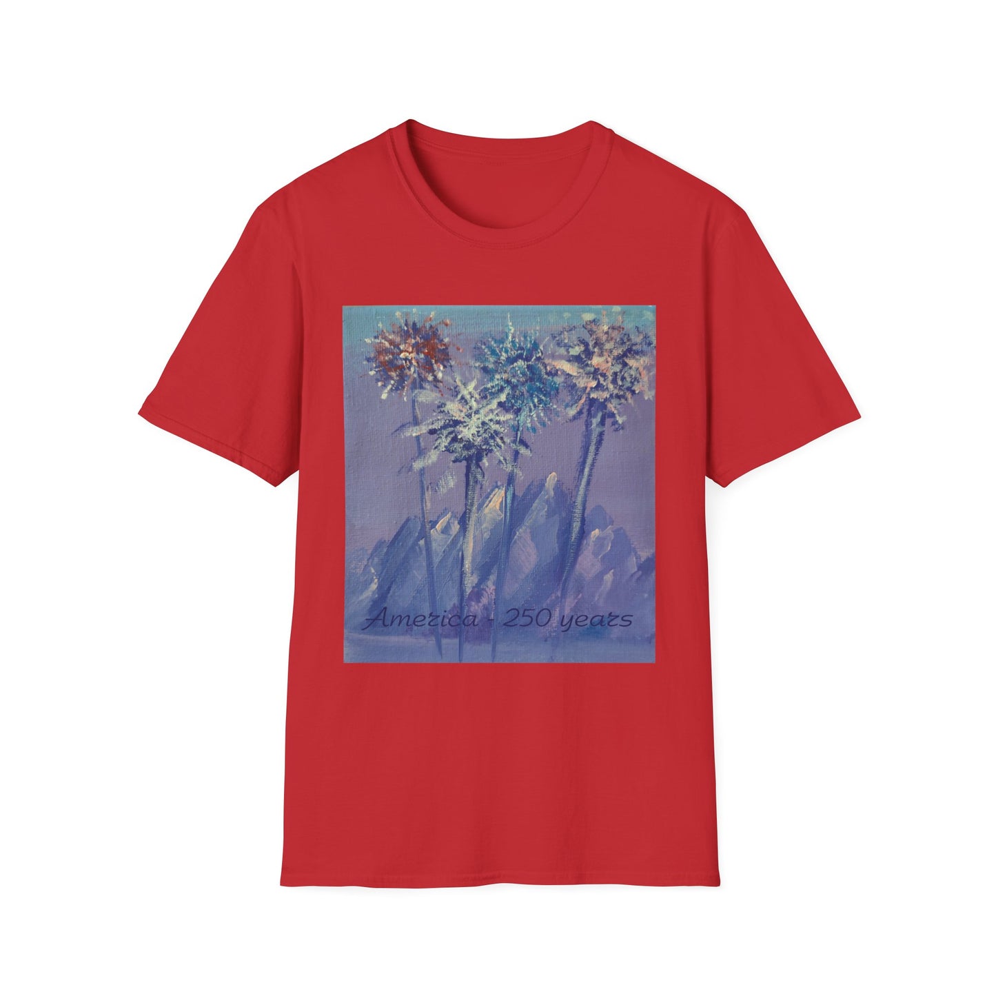 Mountain Fireworks by Amy Warrick T-Shirt —America 250 Years Graphic Tee